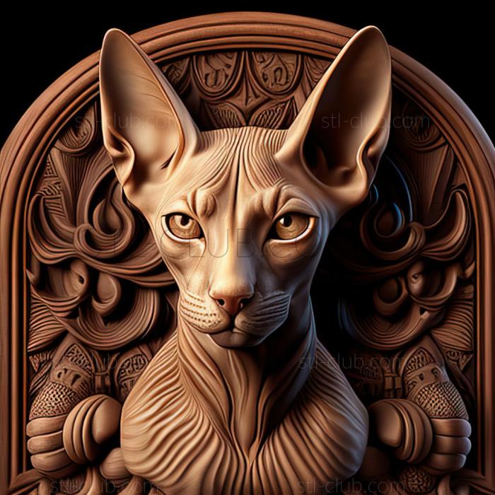 3D model st Peterbald cat (STL)